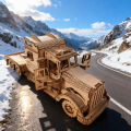 3D Wooden Puzzle Semi-Trailer Truck DIY Hand-Assembled Model Creative Holiday Birthday  Toy. 