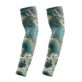 Summer men's ice silk cycling driver tattoo sleeve sunscreen outdoor motorcycle arm cover. 