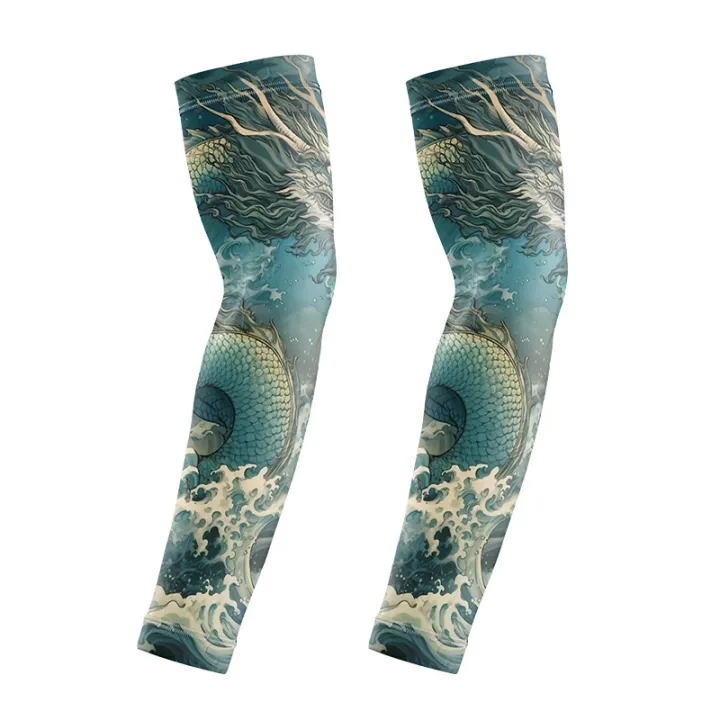 Summer%20men's%20ice%20silk%20cycling%20driver%20tattoo%20sleeve%20sunscreen%20outdoor%20motorcycle%20arm%20cover%20-%20Image%206