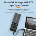 Blueendless Dual Bay M2 SSD Case Type C USB3.2 Gen2 10Gbps M.2 SATA NGFF Dual Protocol Aluminum Alloy PCIe NVMe SSD Enclosure. 