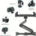 Car Tablet Holder, Headrest Mount Adjustable Stand Cradle Compatible With 5" To 12.9" Cell Phones And Tablets. 