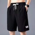 Sleeping Pants Ice Silk Shorts Men Casual Shorts Loose 5-Minute Pants Solid Youth Home Shorts Elastic Waist Large Pajama Pants.