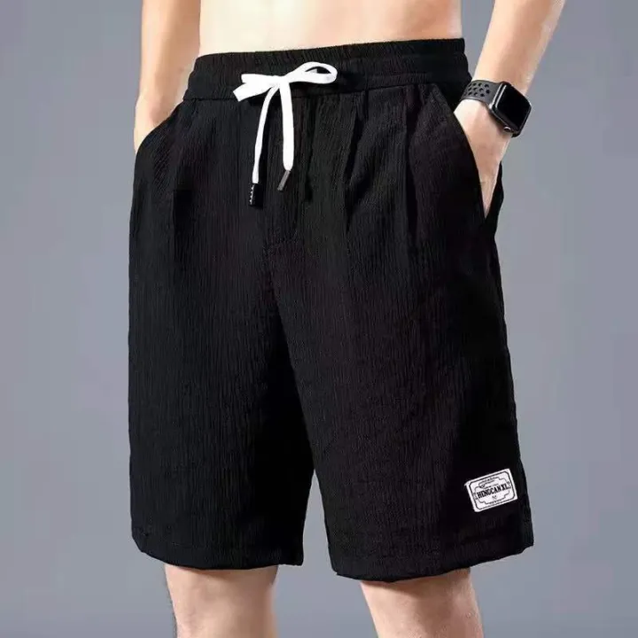 Sleeping%20Pants%20Ice%20Silk%20Shorts%20Men%20Casual%20Shorts%20Loose%205-Minute%20Pants%20Solid%20Youth%20Home%20Shorts%20Elastic%20Waist%20Large%20Pajama%20Pants%20-%20Image%204