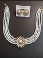 Stylish White Pearls Necklace Set Stud With Earrings For Girls & Woman. 