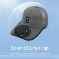 Solar USB Charging Fan Baseball Cap UPF50+ Sun Protection Breathable Mesh Hat with Cooling Fan for Outdoor Fishing Hiking.