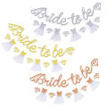 1set Rose Gold Glitter Bride to Be Banner Engagement Wedding Bridal Shower Bunting Garland Decor Bachelorette Hen Party Supplies. 