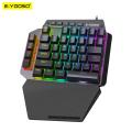 E-YOOSO K700 RGB One-handed Mechanical Gaming Wired Keyboard Red Switch 44 Key Programmable Games for Computer PC Laptop. 