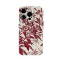 Cream Red Flower Phone Case for IPhone 16 15 14 13 12 11 X XS XR XSMAX 7 8 Pro Max Plus Double-layer Back Cover. 