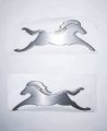 4v horse logo metal silver. 