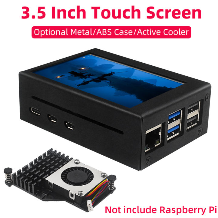 3.5 Inch Touch Screen for Raspberry Pi 5 480*320 LCD Display Optional Metal / ABS Case Aluminum Active Cooler for Raspberry Pi 5