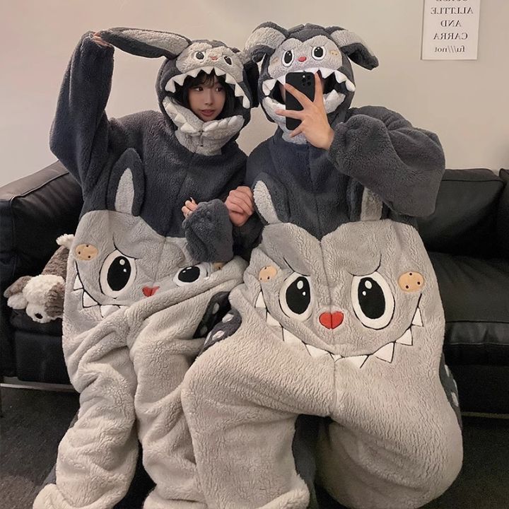 Kigurumi%20Unicorn%20Cat%20Onesie%20Winter%20Warm%20Sleepwear%20Women%20Men%20Pajamas%20Slipper%20Couple%20Pijamas%20Cartoon%20Hooded%20Nightwears%20Slipper%20-%20Image%203