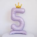40Inch Light Purple Standing Crown Digital Balloon Foil Number Balloons 0-9 Girls Birthday Party Decor Number Ballons with Crown. 