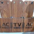 universal ac TV remote wal stend wooden. 