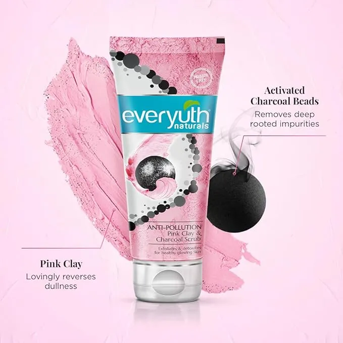 Everyuth%20Anti%20Pollution%20Pink%20Clay%20and%20Charcoal%20Face%20Scrub%2050%20Gm%20-%20Image%202