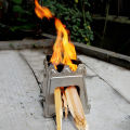 Camping Wood Burning Stove Portable Stainless Steel Lightweight  Solidified Alcohol Stove  Outdoor Camping Cooking BBQ Picnic. 
