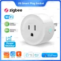 Tuya Smart Wifi Zigbee Plug US Standard Wireless Outlet 16A Remote Control Smart Home Appliances Work With Alexa  Home. 