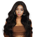 New wig women's middle part long hair big wave high temperature silk full head set fluffy long curly hair synthetic fiber wig. 