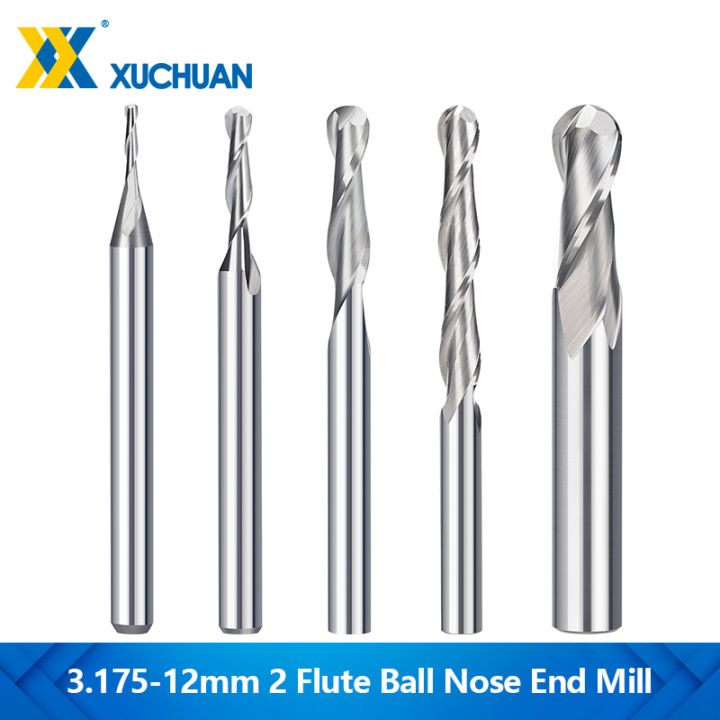 2 Flute Ball Nose End Mill 3.175 4 6 8 mm Shank CNC Engraving Bit Carbide End Mill Wood Milling Cutter Woodworking Tools