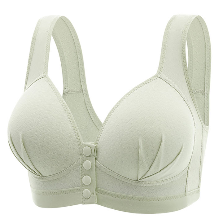 Women's Steel-free Comfortable Breathable Front-closing Bra With Gathered Back Plus-size Underwear With Beautiful Back Design