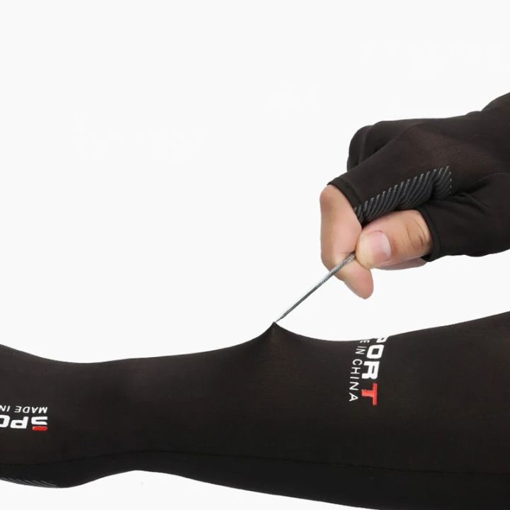 1Pair%20Sport%20Arm%20Sleeves%20Cycling%20Running%20Fishing%20Climbing%20Arm%20Cover%20Sun%20UV%20Protection%20Ice%20Cool%20Sleeves%205%20Finger%20Cuff%20-%20Image%204