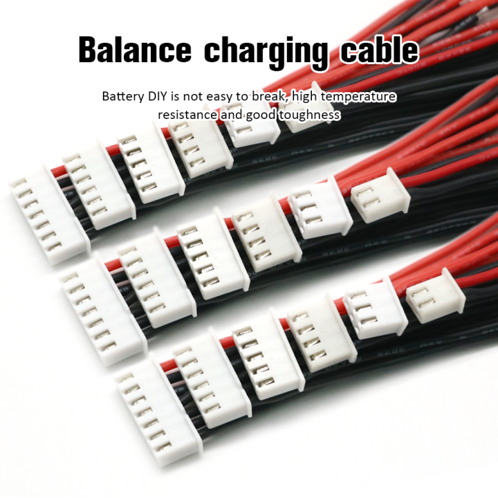 5-Pack XH2.54 Balance Wire Extension Cables - 22AWG, 8-Wire, 20cm Length For 1S-8S LiPo Battery Charging