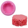 3D Round Rose Flowers Soap Mold Cylindrical Silicone Mold Candle Molds Craft Decoration. 