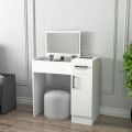 Customized. Beauty Dressing Table with Foldable Mirror, 1 Drawer.. 
