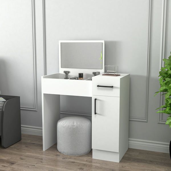 Customized. Beauty Dressing Table with Foldable Mirror, 1 Drawer.