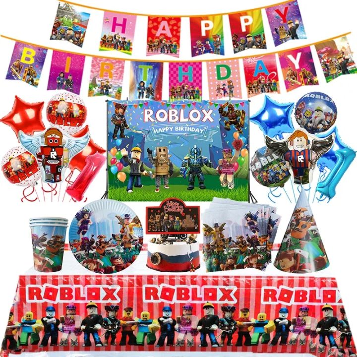 Roblox%20Birthday%20Party%20Decorations%20Supplie%20Roblox%20Game%20Celebration%20Party%20Balloons%20Disposable%20Tableware%20Cup%20Plate%20Baby%20Shower%20Toys%20-%20Image%203