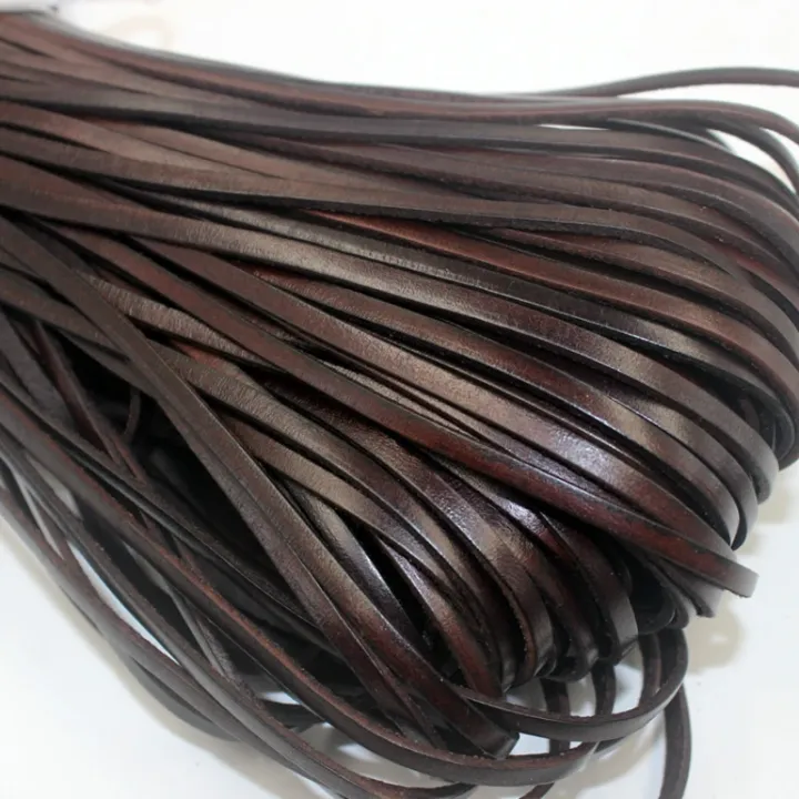 5%20Yards%20Retro%20High%20Quality%20Genuine%20Leather%20Cord%20Round/Flat%20Strand%20Cow%20Leather%20Rope%20Fit%20Necklace%20Bracelets%20DIY%20Jewelry%20-%20Image%204
