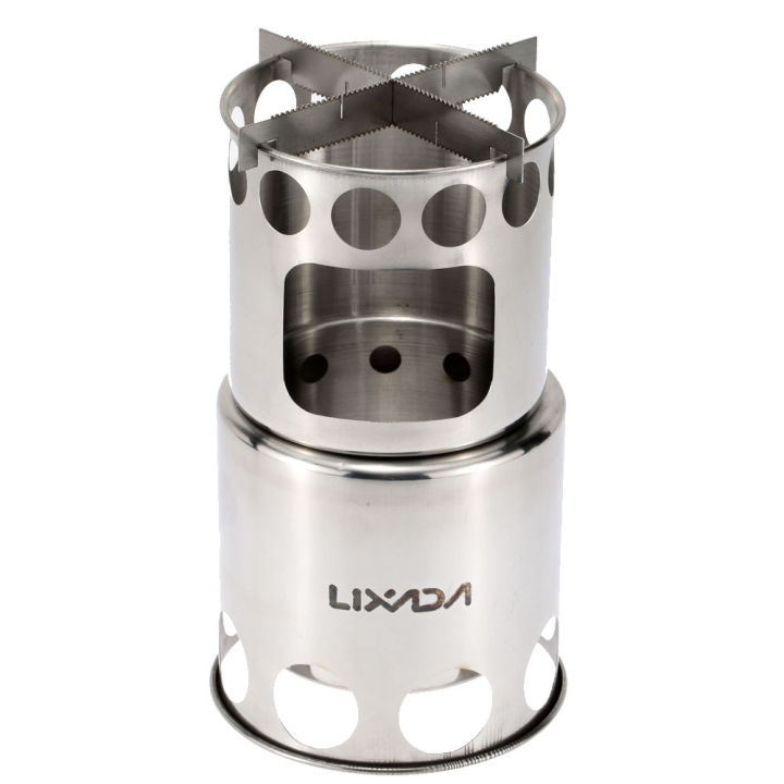 Lixada Camping Wood Stove Portable Firewoods Furnace Stainless Steel Outdoor Stove Cooking Burner Lightweight Picnic Wood Stove