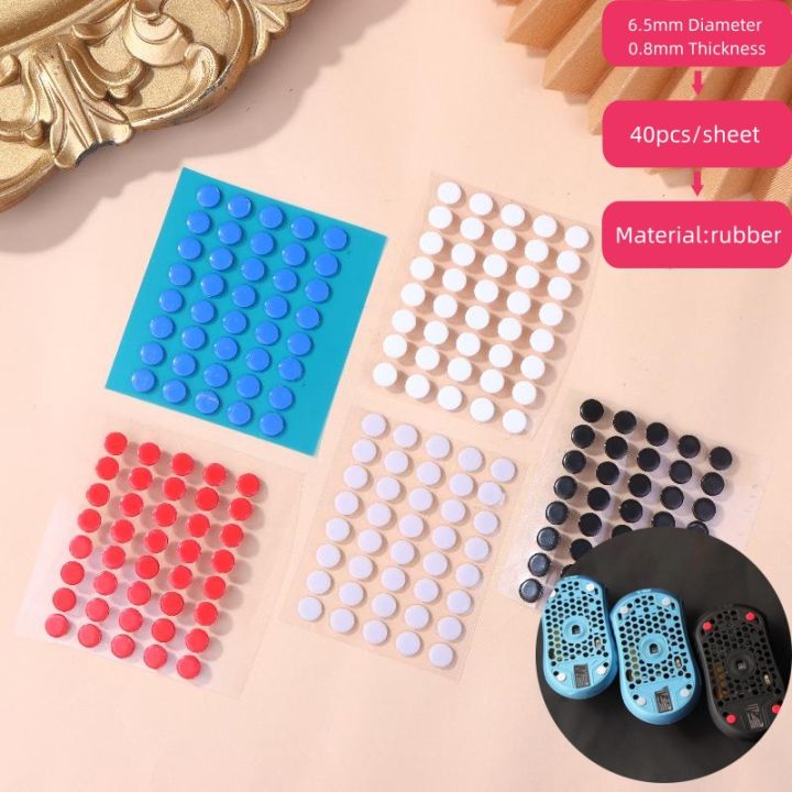 40Pcs 6.5mm Diameter 0.8mm Thickness Small Dots Universal Mouse Skates For Rubberized Mouse Foot Glide Feet Sticker