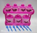 Kitchen Set Organizer Plastic Spice Containers With Rack - 7Pcs. 