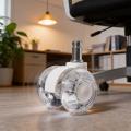 5 Pcs 2" Transparent PU Dual Wheel Office Chair Casters, Silent Swivel Furniture Wheels for Gaming Chair,Floor Protecting. 