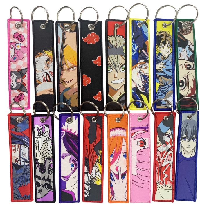 Anime Lanyard Embroidery Jet Key Tag Key chain Pendant Cartoon