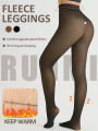 Women Fleece Lined Leggings Winter Thermal Sheer Tights Feeted Pantyhose Fake Translucent Thick Warm Booty Lifting Leggings New. 