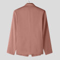 Men's Hollowed-out Chic Suits Blazer Textured Metal Buckle Solid Color Long Sleeve Jackets Popular Slim-fit Performance Costumes.