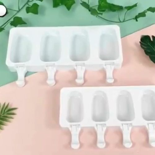 Silicone Ice Cream Mold – 4-Hole Small Block Shape, BPA-Free Ice Pop & Ice Cream Maker