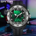 SANDA 2023 Men Watches Sport Military Quartz Watch 50M Waterproof Wristwatch for Male LED Digital Clock Relogios Masculino 6029. 