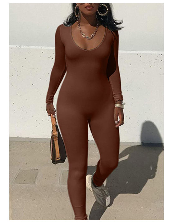 Spring%20and%20Summer%20New%20Women's%20Jumpsuit%20Long%20Sleeve%20Solid%20Color%20Skinny%20Jumpsuit%20Fashion%20Sports%20Fitness%20Jumpsuit%20Pullover%20-%20Image%206