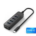 Elough 4 Ports USB HUB 3.0 High Speed Multi USB 3.0 Splitter Type c USB 2.0 Expander Power Adapter For PC Computer. 