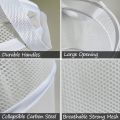 Pop Up Hamper for Laundry Mesh Collapsible Laundry Basket | Large Clothes Hamper - Black/White. 