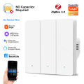 Tuya Zigbee Smart Light Switch EU Push Button physics Wall Switch 100-240V Work With Alexa  Home No Capacitor Required lightify. 