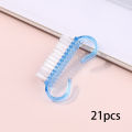1/21/50Pcs Plastic Nail Brushes Mix Color Nail Hand Scrubbing Cleaning Brush Dust Cleaner Nail Art Manicure Soft Remover Tools. 