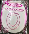 Commode Bathroom Toilet Plastic Seat & Cover Round. 