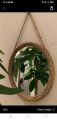 Wall Mounted Round Rope Mirror, Stylish Round Mirror, Bathroom Mirror, Office Mirror, Antique Style Round Mirror, Brown Round Mirror. 