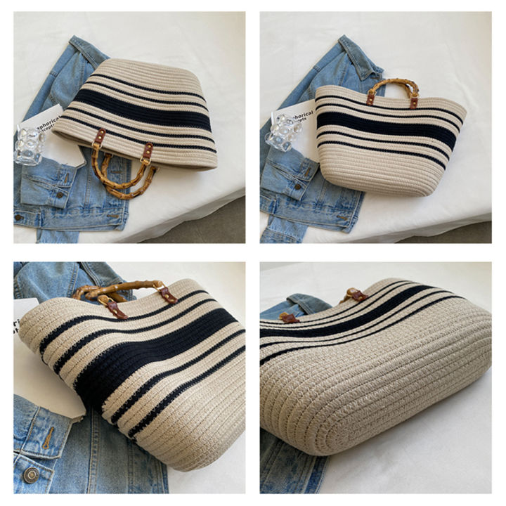 Ladies%20Woven%20Tote%20Bamboo%20Handle%20Women%20Weaving%20Bag%20Large%20Capacity%20Striped%20Portable%20Casual%20Fashion%20Exquisite%20for%20Seaside%20Party%20-%20Image%206