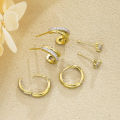 6Pcs/Set Silver Color Zircon Huggies Hoop Earrings for Women Fashion Copper Cartilage Piercing Earrings Set Female Party Jewelry. 
