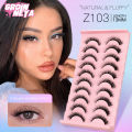 GROINNEYA Natural Long 10 Pairs 3D Mink False Eyelashes Fake Lashes Makeup Kit Mink Lashes Cat Eye lashes Short Eyelashes. 
