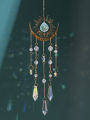 1pc Gold Flame Moon Crystal Pendant sunlight Catcher Outdoor Garden AB Colourful Hanging Decorations Hanging Ornaments. 